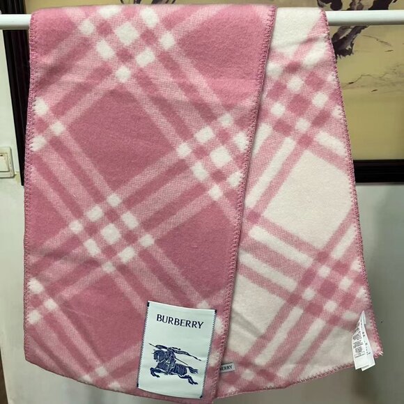 Burberry Pink Check Cashmere Scarf - Picture 1 of 8